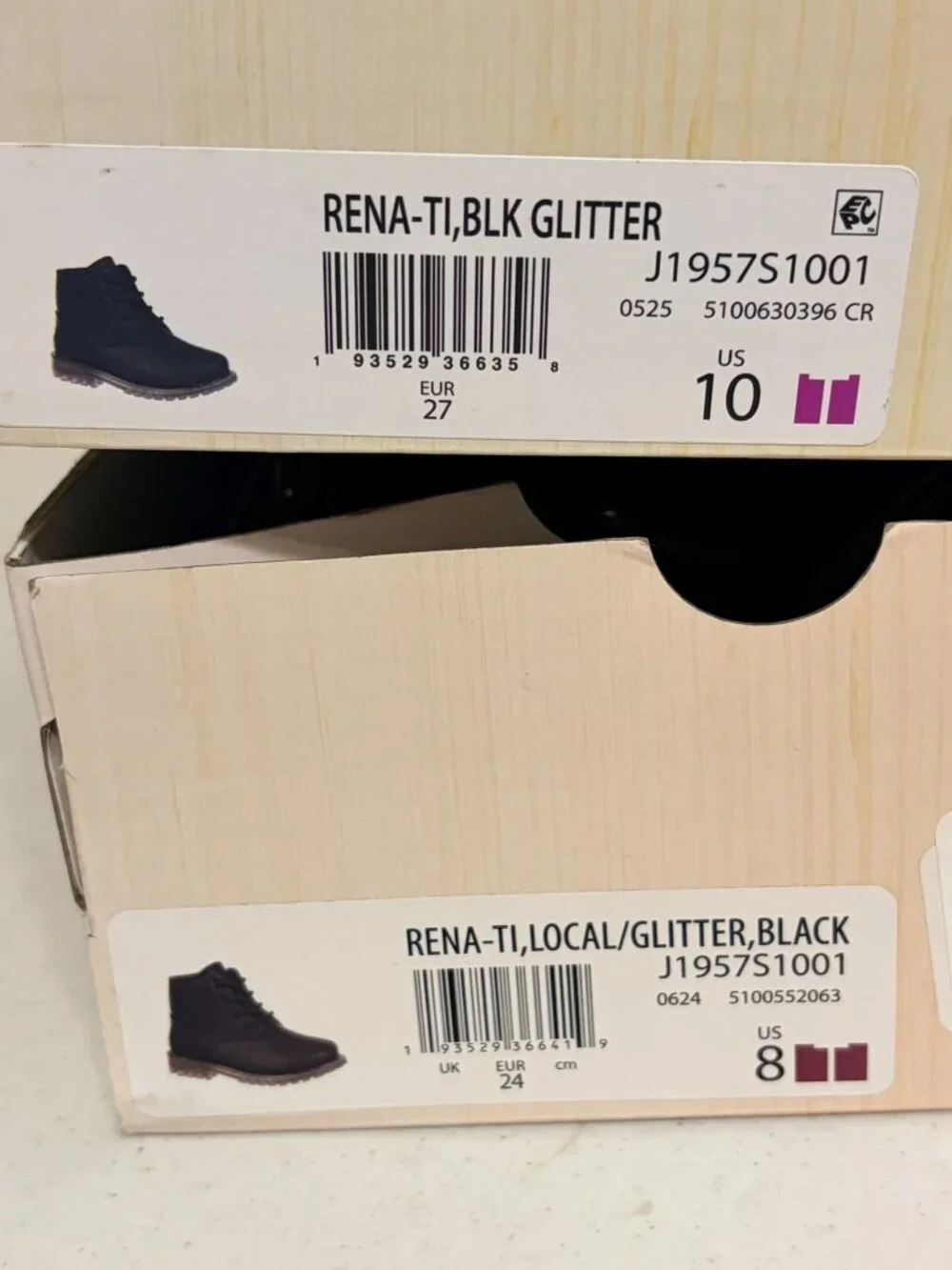 New NIB Girls' Blowfish Malibu Rena-Ti Black Glitter Little Girls' Boots Sz 10 8
